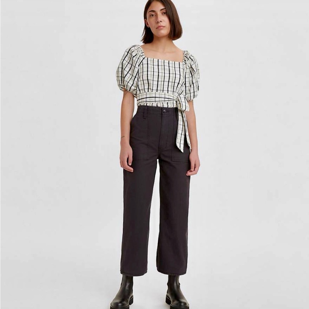 NWT Levis Ribcage Straight Utility Pants Womens Jeans Size 30 Army Green Modern